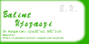 balint ujszaszi business card